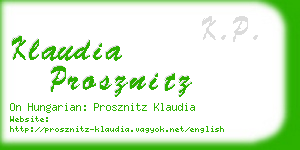 klaudia prosznitz business card